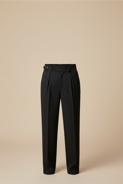 Pantalon À Pince Noir Plissé Élégant Garçon - Gabardine - vue 3