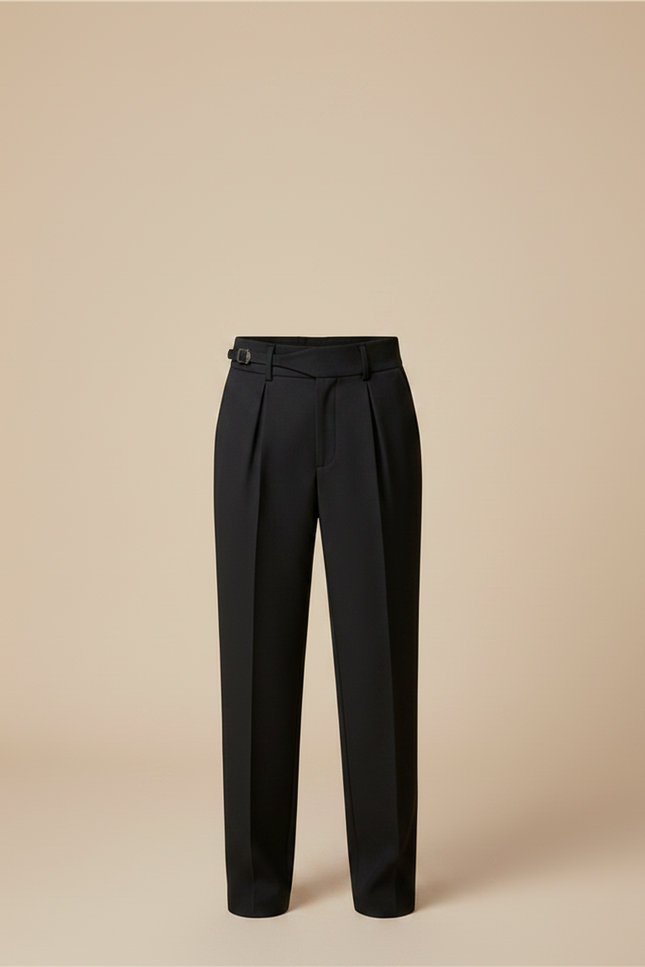 Pantalon À Pince Noir Plissé Élégant Garçon - Gabardine - vue 3