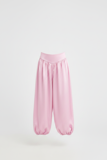 Pantalon À Pince Rose Satiné Ample Enfant Danse Orientale - vue 3