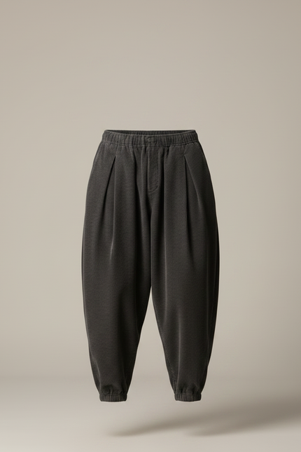 Pantalon À Pince Gris Côtelé Ample Décontracté Homme - Cordé - vue 3