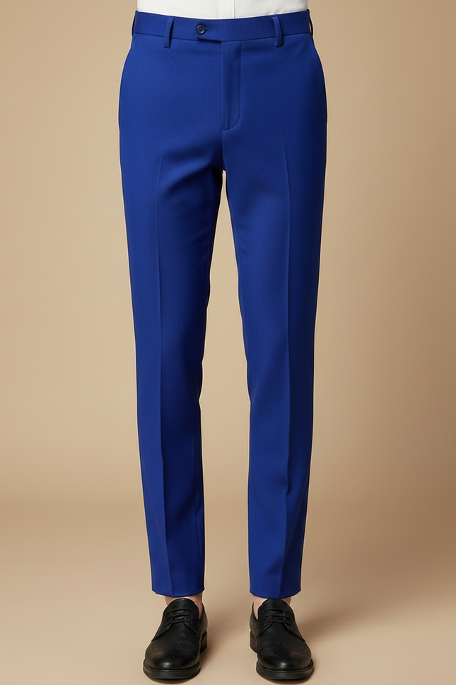 Pantalon À Pince Bleu Royal Slim Homme Formel - Polyester - vue 3