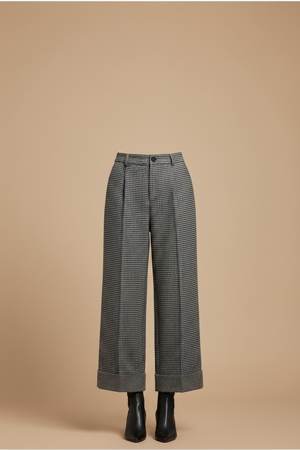 Pantalon À Pince Prince De Galles - Imprimé Tweed - vue 3