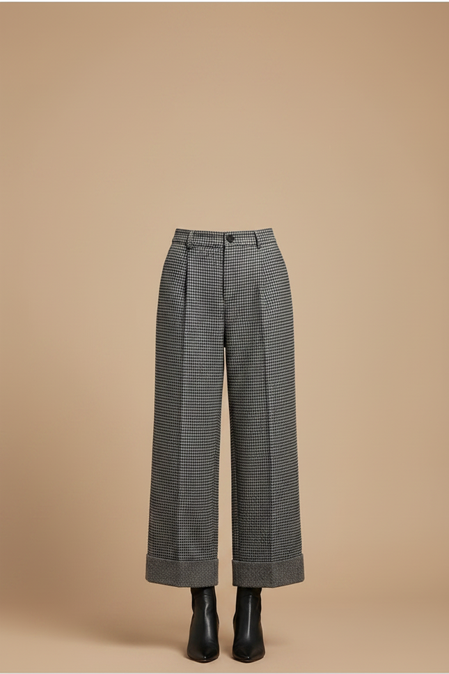 Pantalon À Pince Prince De Galles - Imprimé Tweed - vue 3