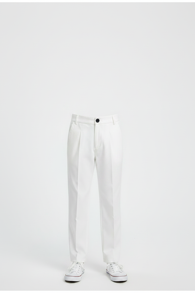 Pantalon À Pince Blanc Droit Garçon Formel - Gabardine - vue 3