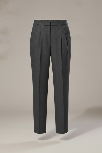 Pantalon À Pince Gris Plissé Droit Décontracté Enfant - Gabardine - vue 3