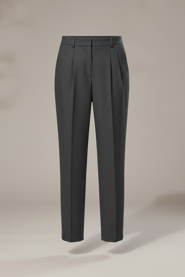 Pantalon À Pince Gris Plissé Droit Décontracté Enfant - Gabardine - vue 3