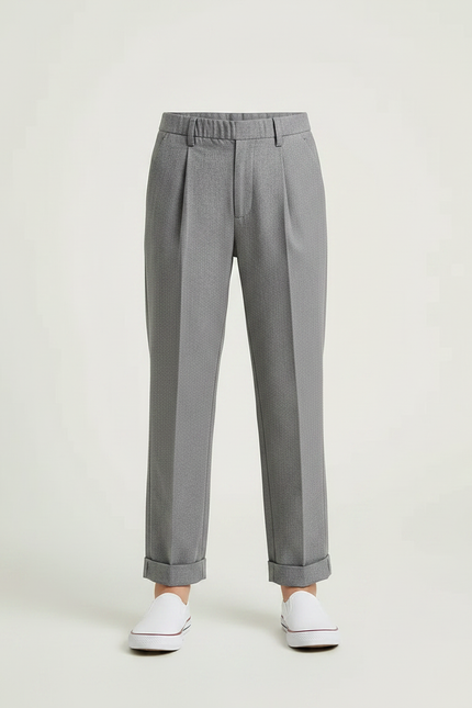 Pantalon À Pince Gris Plissé Chevrons Enfant - Gabardine - vue 3