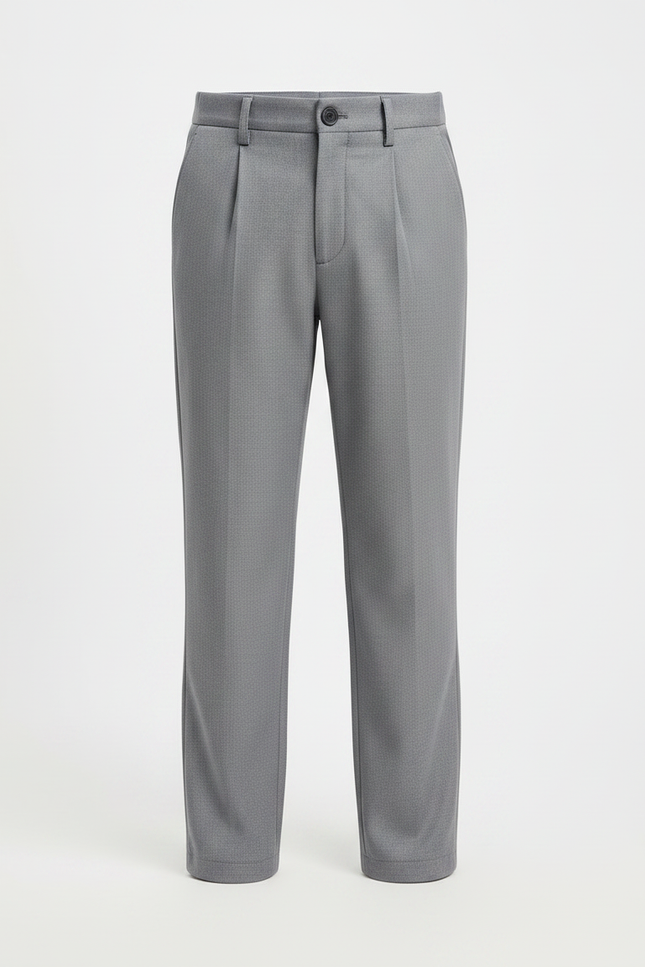 Pantalon À Pince Gris Plissé Droit Garçon Élégant - Polyester - vue 3