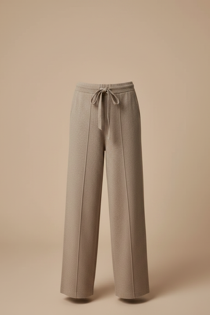 Pantalon À Pince Laine Tricoté Ample Beige Enfant - vue 3