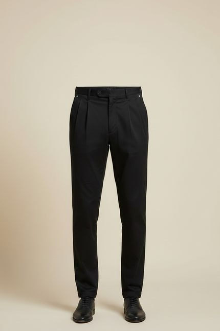 Pantalon À Pince Noir Droit Classique Homme - Gabardine - vue 3