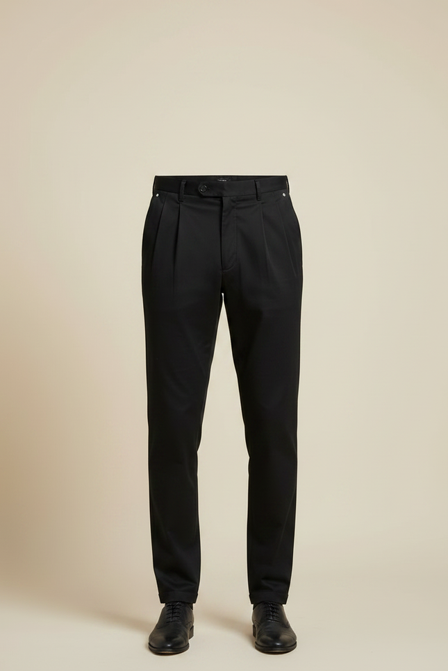 Pantalon À Pince Noir Droit Classique Homme - Gabardine - vue 3