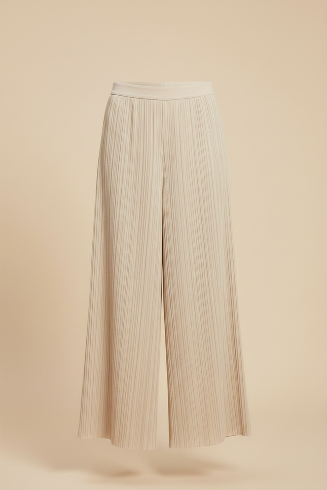 Pantalon À Pince Plissé Ample Beige Fluide Chic - Polyester - vue 3