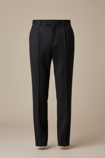 Pantalon À Pince Noir Droit Élégant Classique Homme - Gabardine - vue 3
