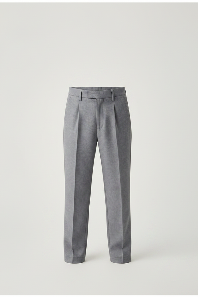 Pantalon À Pince Gris Plissé Droit Enfant Élégant - Gabardine - vue 3