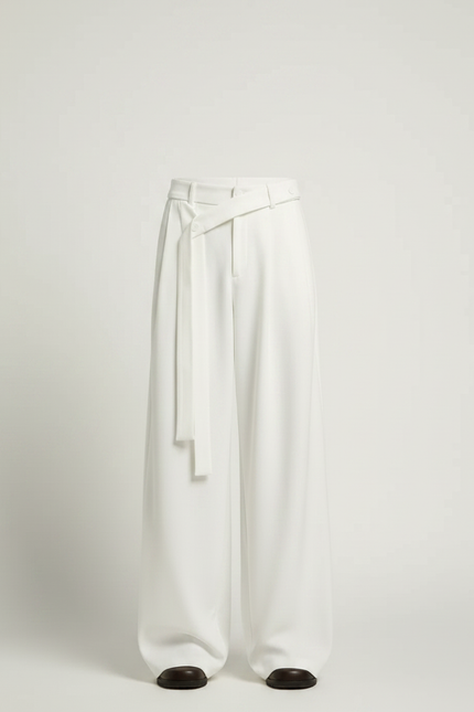 Pantalon À Pince Blanc Homme - Gabardine - vue 3