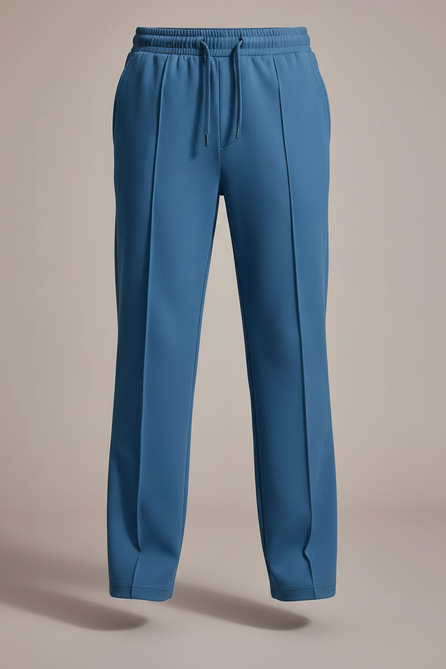 Pantalon À Pince Bleu Droit Cordon Enfant Décontracté - Gabardine - vue 3