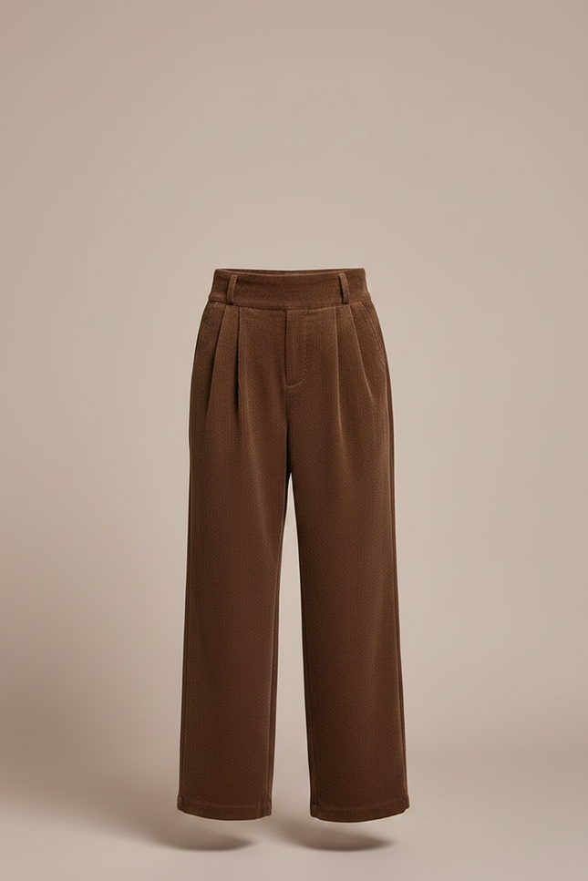 Pantalon À Pince Marron Velours Ample Décontracté Chaud - Cordé - vue 3