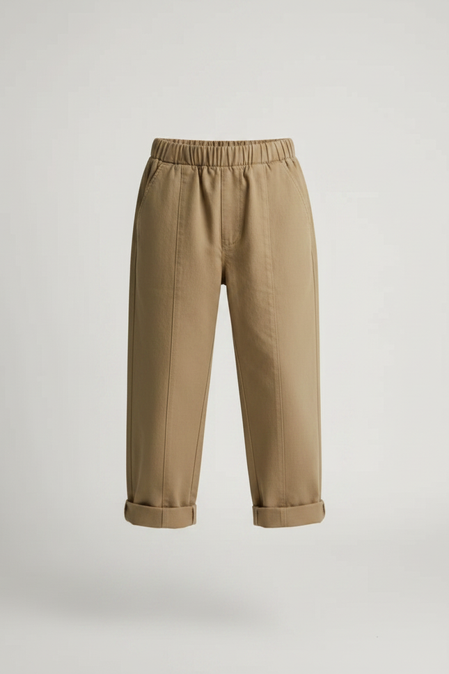 Pantalon À Pince Kaki Ample Coton Enfant - vue 3