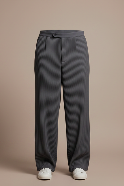 Pantalon À Pince 9f02 - Gris Polyester - vue 3