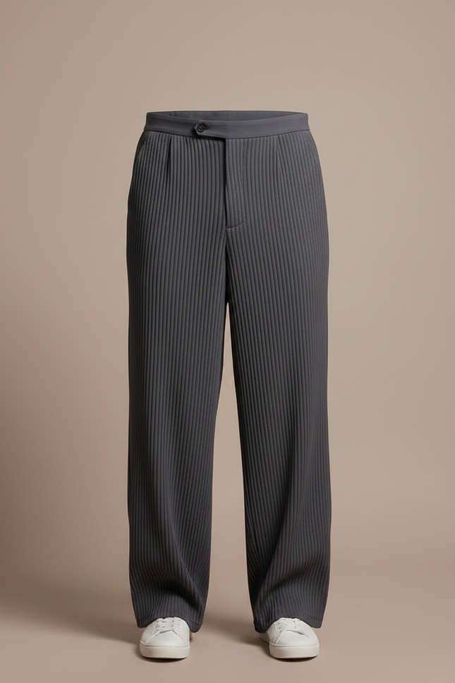 Pantalon À Pince 9f02 - Gris Polyester - vue 3