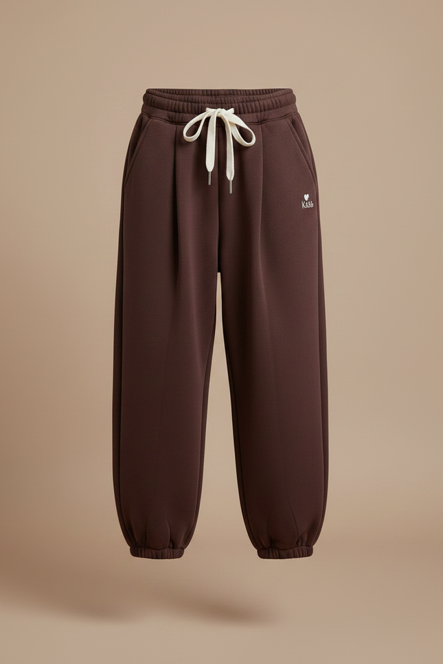Pantalon À Pince Marron Molleton Ample Confortable Fille - vue 3