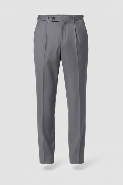 Pantalon À Pince Gris Élégant Slim Formel Homme - Gabardine - vue 3
