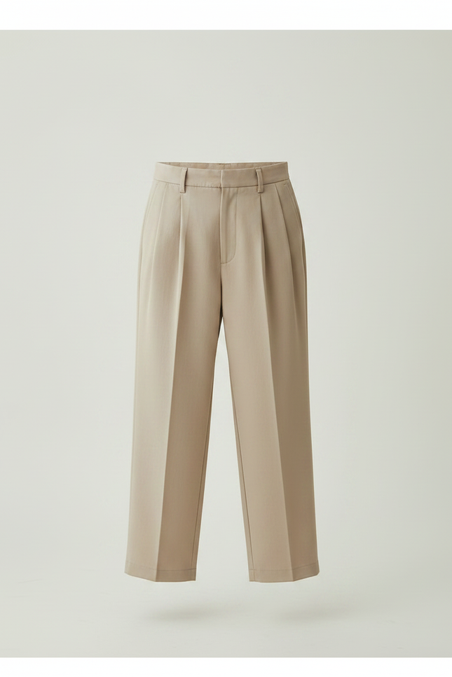 Pantalon À Pince Beige Droit Plissé Décontracté Enfant - Gabardine - vue 3