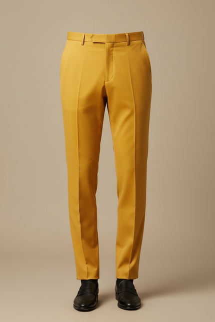 Pantalon À Pince Jaune - Gabardine - vue 3