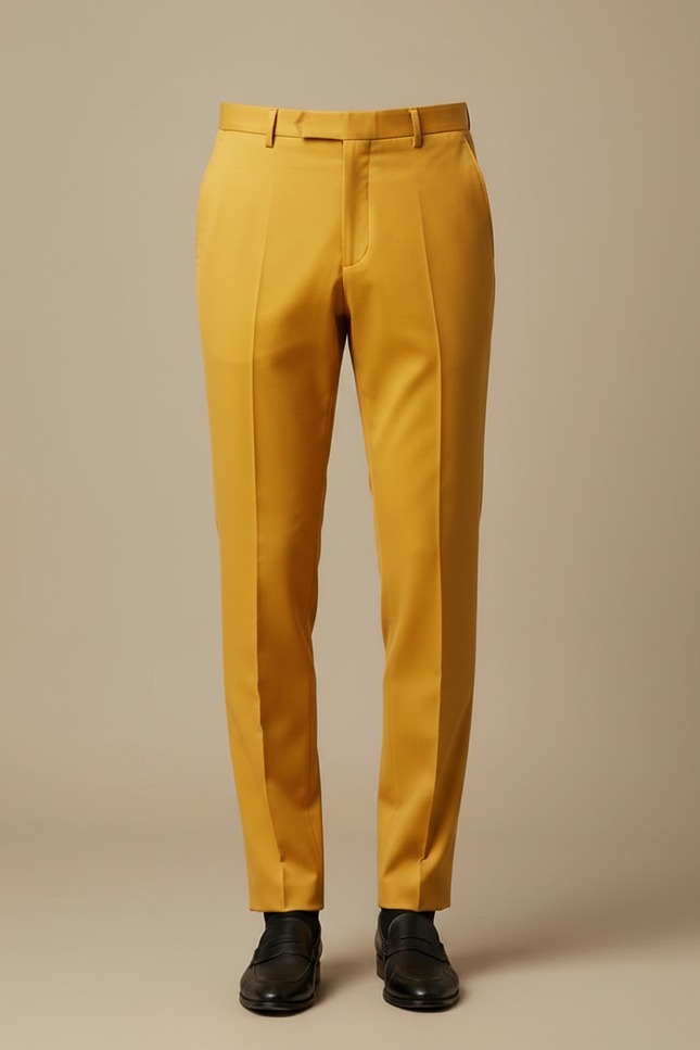 Pantalon À Pince Jaune - Gabardine - vue 3
