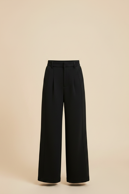 Pantalon À Pince Noir Ample Droit Fille - Gabardine - vue 3