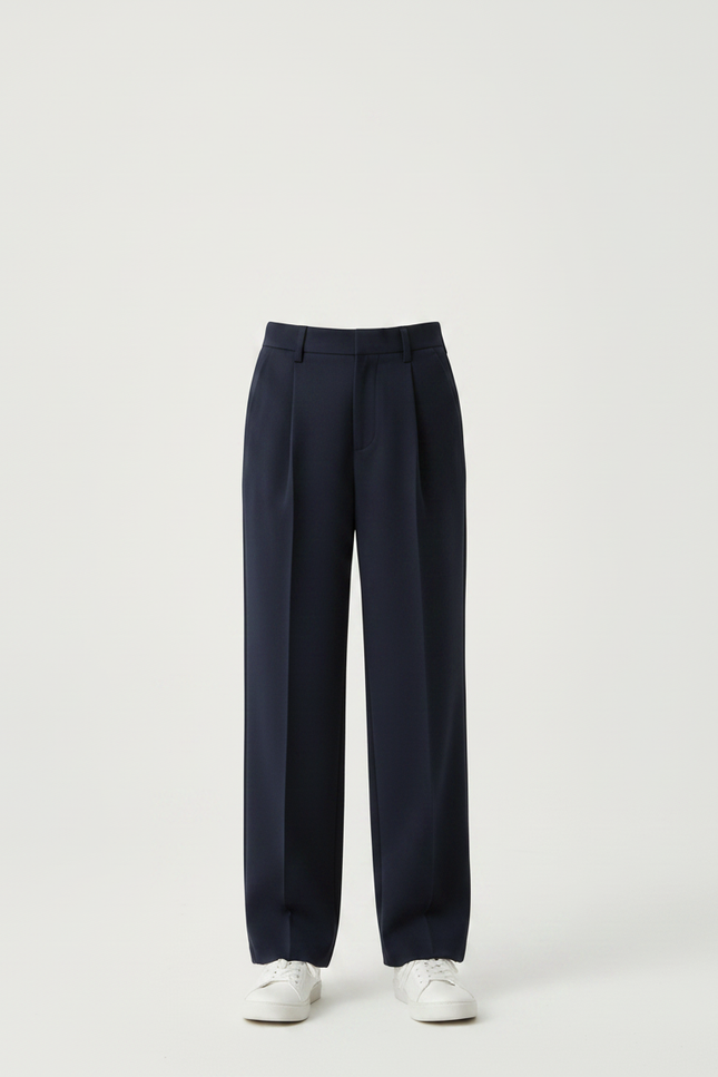 Pantalon À Pince Bleu Marine Ample Décontracté Enfant - Gabardine - vue 3