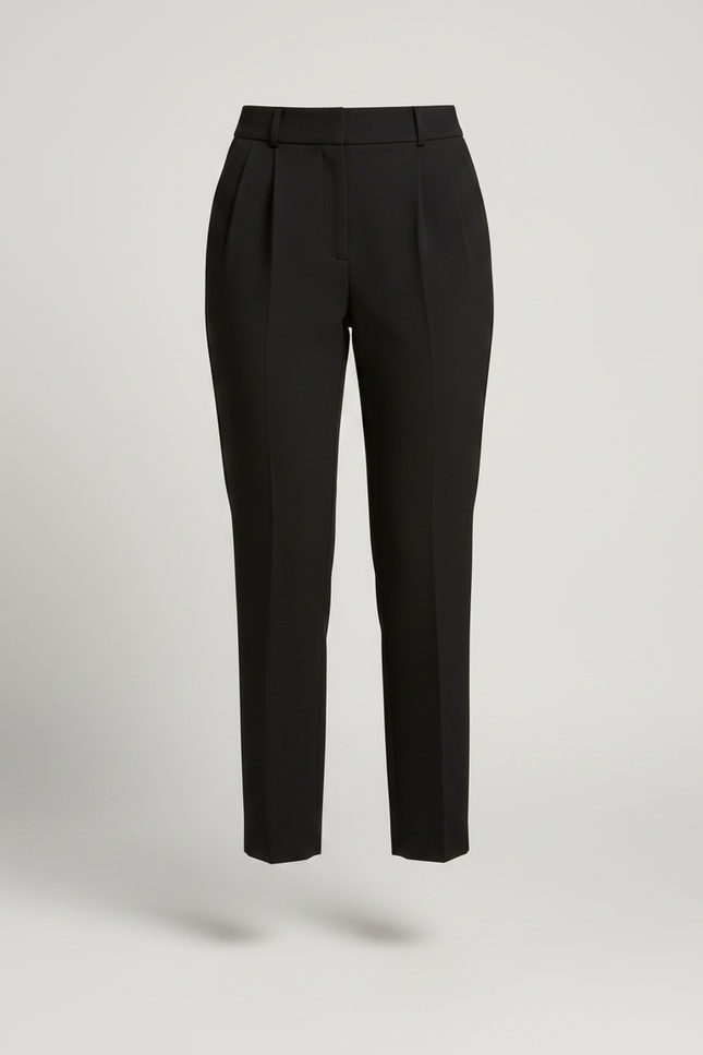 Pantalon À Pince Noir Taille Haute Plissé Élégant Femme - Polyester - vue 3