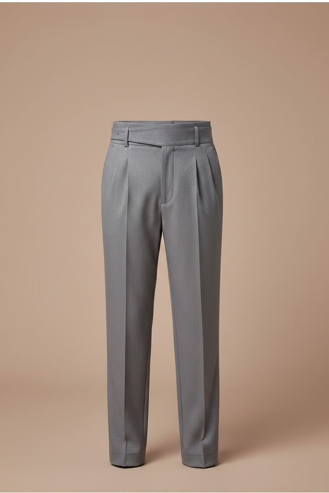 Pantalon À Pince Gris Élégant Plissé Garçon - Laine - vue 3