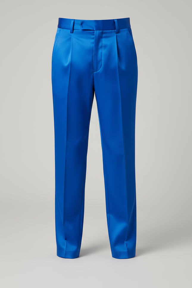 Pantalon À Pince Bleu Royal Satiné Plissé Enfant - vue 3