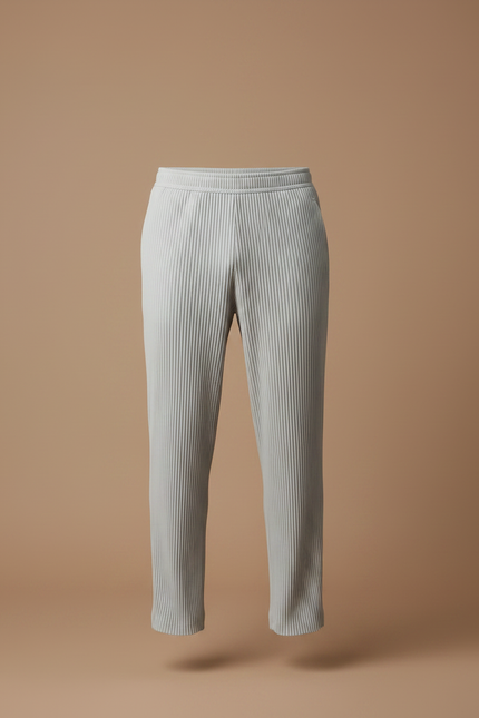 Pantalon À Pince Gris Plissé Drapé Décontracté Homme - Polyester - vue 3