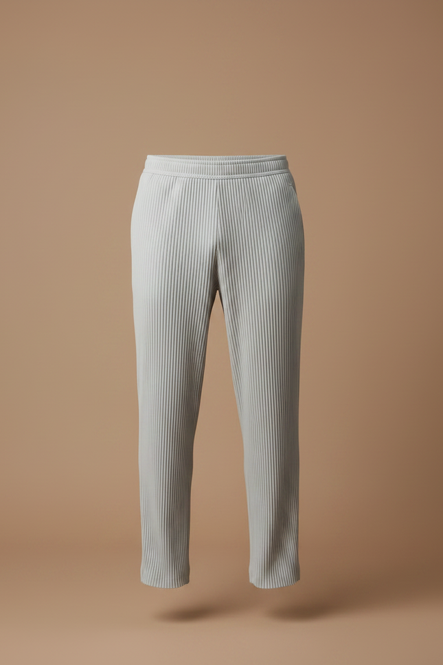 Pantalon À Pince Gris Plissé Drapé Décontracté Homme - Polyester - vue 3