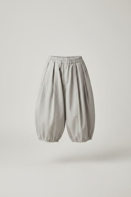 Pantalon À Pince Gris Ample Coton Enfant Décontracté - Toile - vue 3