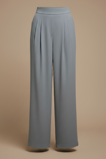 Pantalon À Pince Fluide Gris Décontracté Femme - Polyester - vue 3