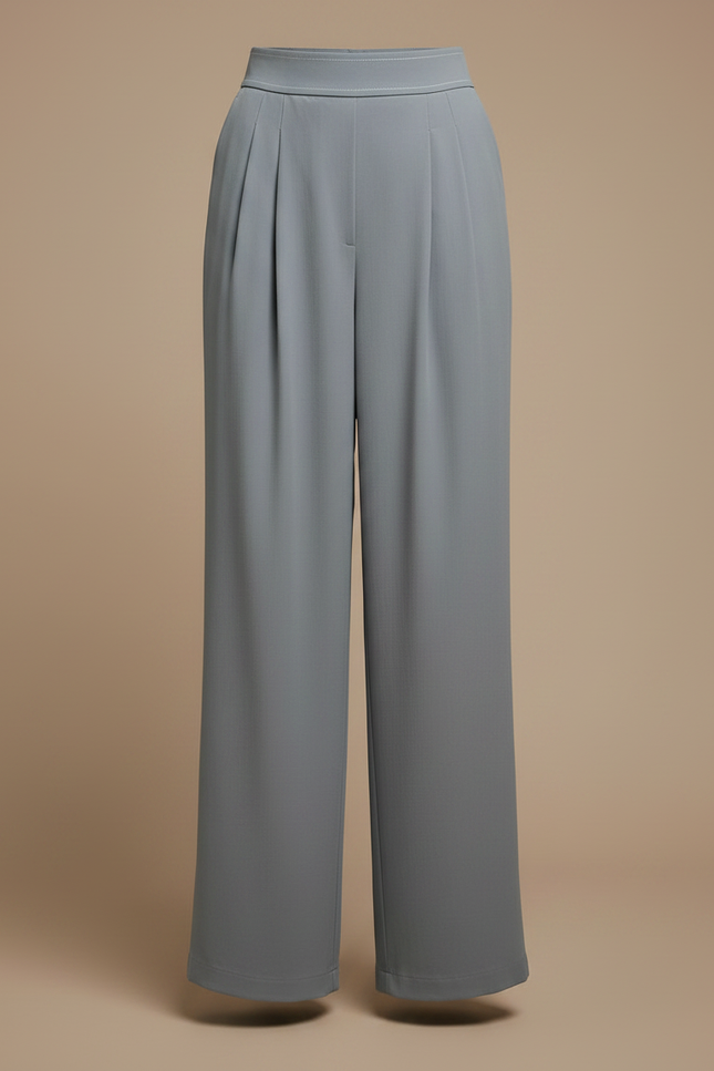 Pantalon À Pince Fluide Gris Décontracté Femme - Polyester - vue 3